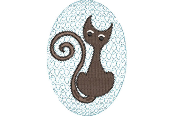Cat in Oval Background: Seasonal Embroidery Review