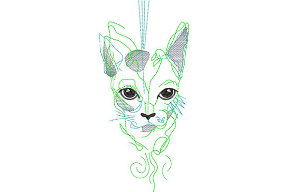Cat Outline with Big Eyes Embroidery Review