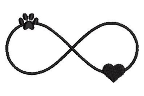 Paw Print and Heart Infinity Sign